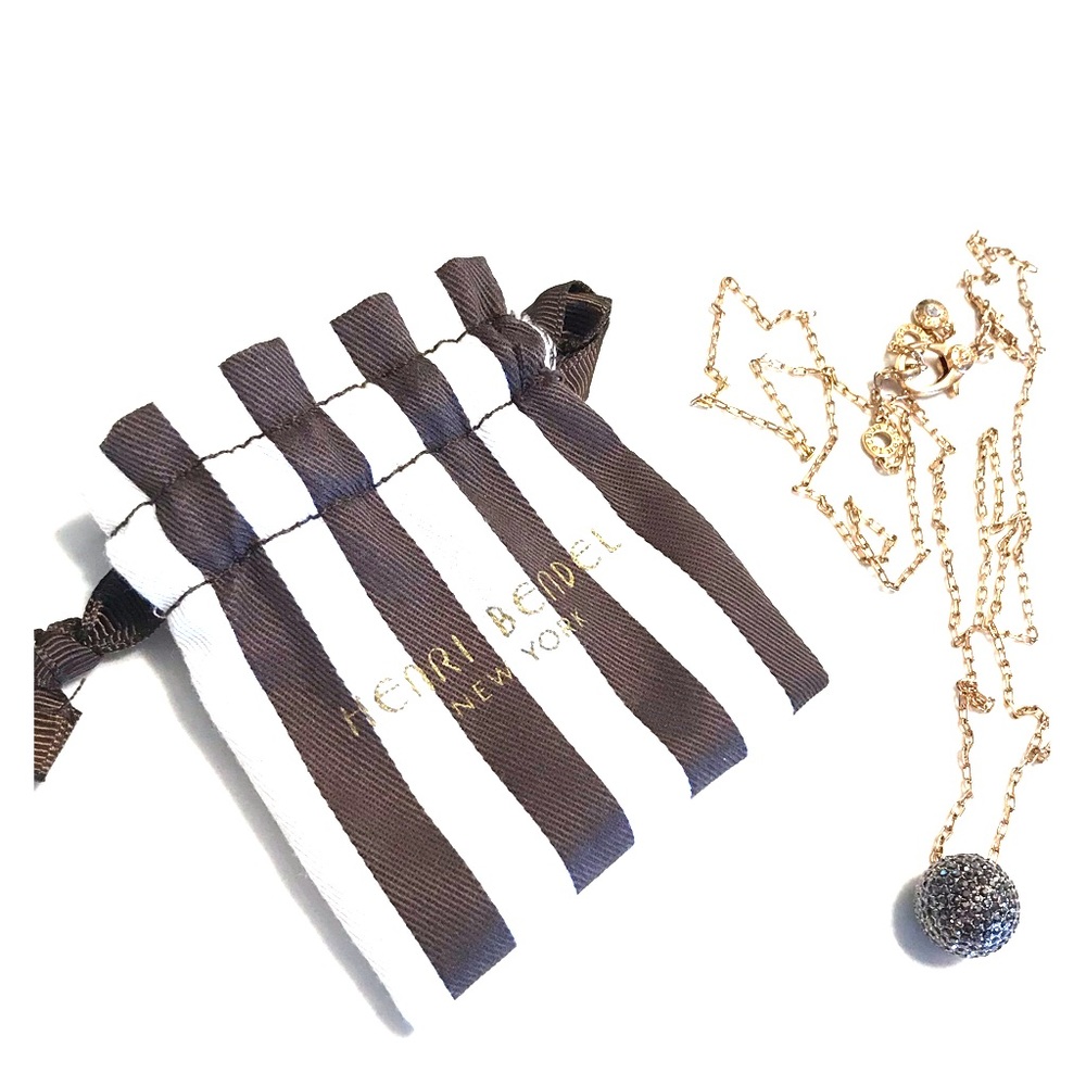 Henri Bendel long rose gold necklace